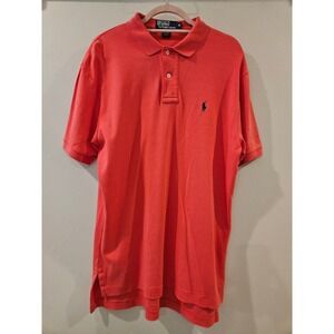 Polo Ralph Lauren Mens Pale Red Short Sleeve Cotton Polo Shirt Preppy Size M